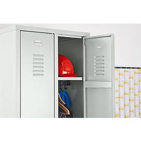 Kleiderspind, 2 Türen, B 600 x H 1800 mm, inkl. Füßen, Drehriegelverschluss, lichtgrau