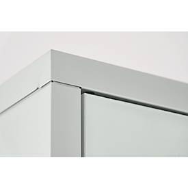 Kleiderspind, 2 Türen, B 600 x H 1800 mm, inkl. Füßen, Drehriegelverschluss, lichtgrau