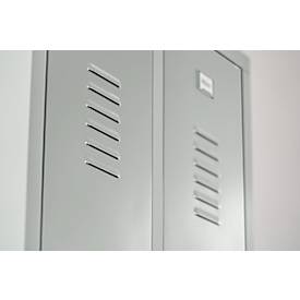 Kleiderspind, 2 Türen, B 600 x H 1800 mm, inkl. Füßen, Drehriegelverschluss, lichtgrau