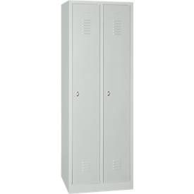 Kleiderspind, 2 Türen, Drehriegelverschluss, B 500 x H 1800 mm, lichtgrau
