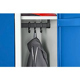 Kleiderspind, 4 Türen, B 1170 x H 1800 mm, Drehriegelverschluss, lichtgrau/enzianblau