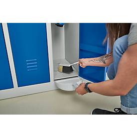 Kleiderspind, 4 Türen, B 1170 x H 1800 mm, Drehriegelverschluss, lichtgrau/enzianblau