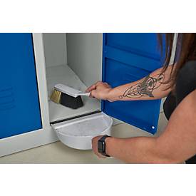 Kleiderspind, 4 Türen, B 1170 x H 1800 mm, Zylinderschloss, lichtgrau/feuerrot