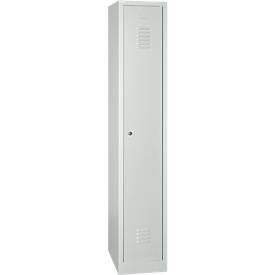 Kleiderspind, B 300 x H 1800 mm, lichtgrau RAL 7035, Zylinderschloss