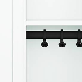 Kleiderspind C+P Evolo Plus, 2 Abteile, 400 mm Abteilbreite, mit Füßen, Anschlag rechts, B 800 x T 500 x H 1950 mm, Drehriegel, verkehrsweiß/verkehrsweiß