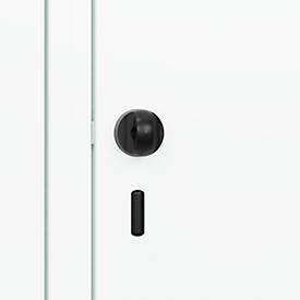 Kleiderspind C+P Evolo Plus, 2 Abteile, Anschlag rechts, Sicherheits-Drehriegel, Soft-Anschlag, B 600 x T 500 x H 1850 mm, verkehrsweiß/verkehrsweiß