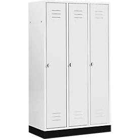 Kleiderspind mit 3 Abteilen, 400 mm, mit Sockel