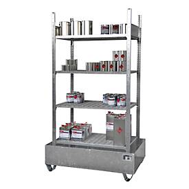 Kleingebinderegal BAUER Serie 3000, Grundregal, B 1200 x T 800 x H 2105 mm, versch. Ausführungen