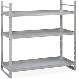 Kleingebinderegal für CEMO Gefahrstoffdepot 320 und 400, Stahl verzinkt, 3 Wannenböden, B 1350 x T 610 x H 1350 mm