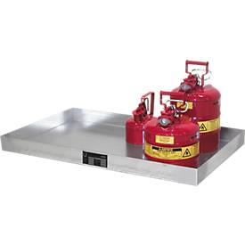 Kleingebindewanne Bauer KGW 1, Volumen 12 l, bis 150 kg, ohne Lochblechrost, B 940 x T 370 x H 60 mm, Stahl verzinkt