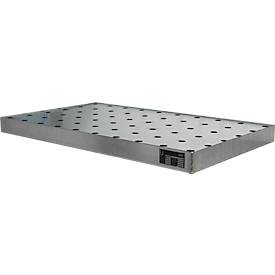 Kleingebindewanne Bauer KGW 3/M, Volumen 27 l, bis 150 kg, mit Lochblechrost, B 1000 x T 600 x H 70 mm, Stahl verzinkt