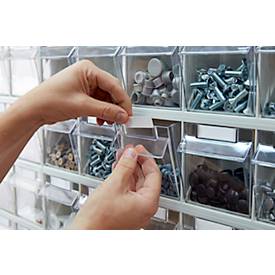 Kleinteilemagazin MultiStore, Reihengröße 9, B 600 x T 51 x H 77 mm, Volumen 0,9 l, stapelbar, Polystyrol, weiß/transp.