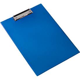Klembord, A4, kunststof, met ophangoog, blauw