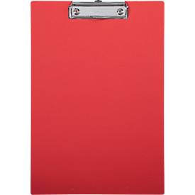 Klemmbrett Maul MAULbalance, A4-Hochformat, Klemmweite 8 mm, individualisierbar, aufhängbar, L 325 x B 225 x H 14 mm, Karton, recycelbar, rot