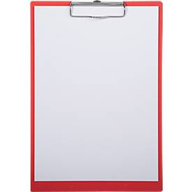 Klemmbrett Maul MAULbalance, A4-Hochformat, Klemmweite 8 mm, individualisierbar, aufhängbar, L 325 x B 225 x H 14 mm, Karton, recycelbar, rot