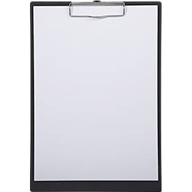 Klemmbrett Maul MAULbalance, A4-Hochformat, Klemmweite 8 mm, individualisierbar, aufhängbar, L 325 x B 225 x H 14 mm, Karton, recycelbar, schwarz