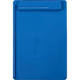 Klemmbrett MAUL MAULgo Recycling, A4, Klemmweite 8 mm, mit Papieranschlag links & Cliphalter für Schreibgeräte, 90 % Recycling-Kunststoff, blau