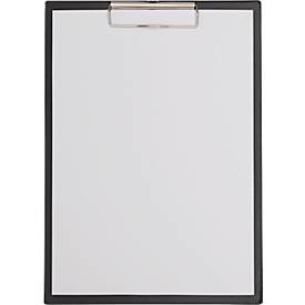 Klemmbrett Maul MAULpoly, A4-Hochformat, Klemmweite 8 mm, aufhängbar, L 320 x B 230 x H 13 mm, Karton/Polypropylen, recycelbar, schwarz