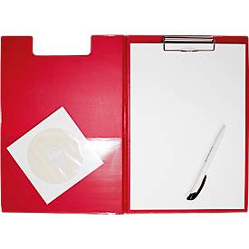 Klemmmappe MAUL, DIN A4, mit Metallklammer, Stiftehalter, 319 x 229 x 13 mm, Karton mit Folienüberzug, rot