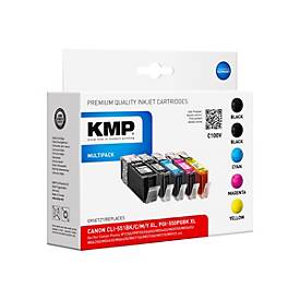 KMP MULTIPACK C100V - 5er-Pack - Schwarz, Gelb, Cyan, Magenta - Tintenpatrone (Alternative zu: Canon CLI-551BK XL, Canon