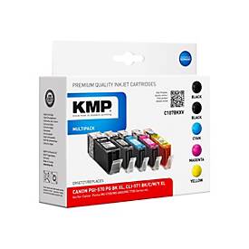 KMP MULTIPACK C107BKXV - 5er-Pack - Hohe Ergiebigkeit - Schwarz, Gelb, Cyan, Magenta - Tintenpatrone (Alternative zu: Ca