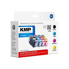 KMP MULTIPACK C72V - 4er-Pack - Schwarz, Gelb, Cyan, Magenta - Tintenpatrone (Alternative zu: Canon CLI-521M, Canon PGI-