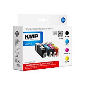 KMP MULTIPACK C89V - 4er-Pack - Schwarz, Gelb, Cyan, Magenta - Tintenpatrone (Alternative zu: Canon PGI-550PGBK XL, Cano