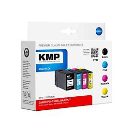 KMP MULTIPACK C99V - 4er-Pack - Schwarz, Gelb, Cyan, Magenta - Tintenpatrone (Alternative zu: Canon PGI-1500XL BK, Canon