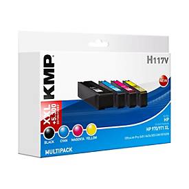 KMP MULTIPACK H117V - 4er-Pack - Hohe Ergiebigkeit - Schwarz, Gelb, Cyan, Magenta - Tintenpatrone (Alternative zu: HP 97