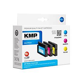 KMP MULTIPACK H166CMYX - 3er-Pack - Hohe Ergiebigkeit - Gelb, Cyan, Magenta - Tintenpatrone (Alternative zu: HP 953XL, H