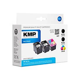 KMP MULTIPACK H77 - 3er-Pack - Schwarz, Farbe (Cyan, Magenta, Gelb) - kompatibel - Tintenpatrone (Alternative zu: HP CH5