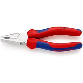 KNIPEX Kombizange 160 mm, verchromt, Mehrkomponentenhülle, induktiv gehärtet, DIN ISO 5746