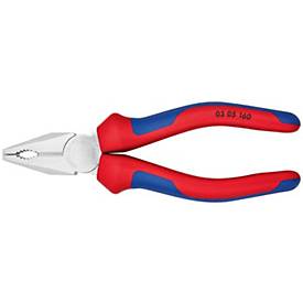 KNIPEX Kombizange 160 mm, verchromt, Mehrkomponentenhülle, induktiv gehärtet, DIN ISO 5746