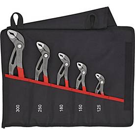 KNIPEX Zangensatz Cobra-Set, 5-teilig, Chrom-Vanadium-Stahl, Schnellverstellung, in Rolltasche