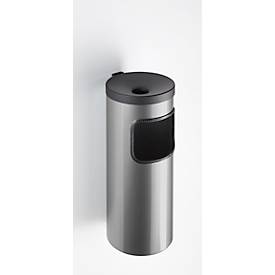 Kombi-Ascher, Abfall-Volumen von 5,6 l, flammenhemmend, Kippvorrichtung, inkl. Montagematerial, Ø 180 x H 400 mm, Edelstahl