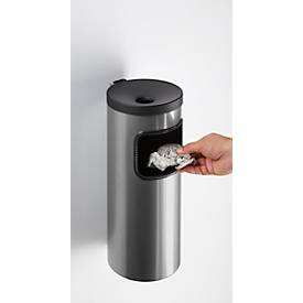 Kombi-Ascher, Abfall-Volumen von 5,6 l, flammenhemmend, Kippvorrichtung, inkl. Montagematerial, Ø 180 x H 400 mm, Edelstahl
