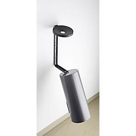 Kombi-Ascher, Abfall-Volumen von 5,6 l, flammenhemmend, Kippvorrichtung, inkl. Montagematerial, Ø 180 x H 400 mm, Metall, graphitgrau