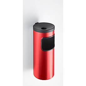 Kombi-Ascher, Abfall-Volumen von 5,6 l, flammenhemmend, Kippvorrichtung, inkl. Montagematerial, Ø 180 x H 400 mm, Metall, rot