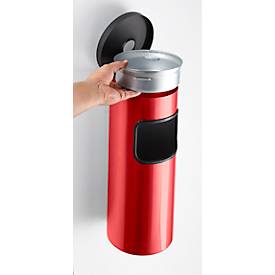 Kombi-Ascher, Abfall-Volumen von 5,6 l, flammenhemmend, Kippvorrichtung, inkl. Montagematerial, Ø 180 x H 400 mm, Metall, rot