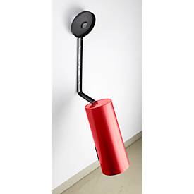 Kombi-Ascher, Abfall-Volumen von 5,6 l, flammenhemmend, Kippvorrichtung, inkl. Montagematerial, Ø 180 x H 400 mm, Metall, rot