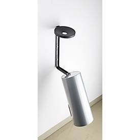 Kombi-Ascher, Abfall-Volumen von 5,6 l, flammenhemmend, Kippvorrichtung, inkl. Montagematerial, Ø 180 x H 400 mm, Metall, silber