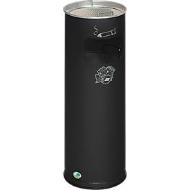 Kombi-Ascher VAR, rund, 16 l, für Innen & Außen, mit Sieb & Kantenschutz, Ø 230 x H 660 mm, Stahlblech, anthrazit
