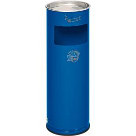 Kombi-Ascher VAR, rund, 16 l, für Innen & Außen, mit Sieb & Kantenschutz, Ø 230 x H 660 mm, Stahlblech, enzianblau