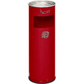 Kombi-Ascher VAR, rund, 16 l, für Innen & Außen, mit Sieb & Kantenschutz, Ø 230 x H 660 mm, Stahlblech, rot