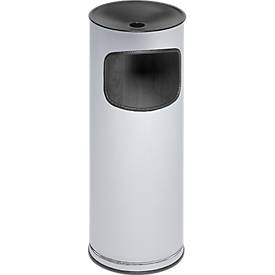 Kombi-Ascher VAR, rund, 17 l, für Innen & Außen, mit Sieb & Kantenschutz, Ø 250 x H 610 mm, Stahlblech, Edelstahl
