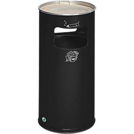 Kombi-Ascher VAR, rund, 37 l, für Innen & Außen, mit Sieb & Kantenschutz, Ø 320 x H 700 mm, Stahlblech, anthrazit