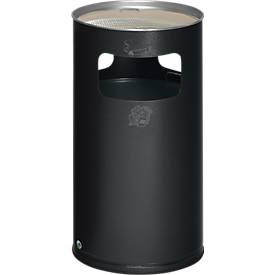 Kombi-Ascher VAR, rund, 69 l, für Innen & Außen, mit Sieb & Kantenschutz, Ø 420 x H 750 mm, Stahlblech, antiksilber