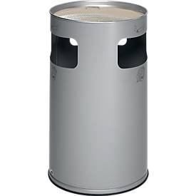 Kombi-Ascher VAR, rund, 69 l, für Innen & Außen, mit Sieb & Kantenschutz, Ø 420 x H 750 mm, Stahlblech, silber