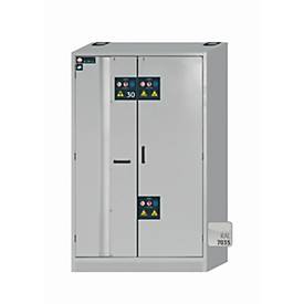 Kombi-Sicherheitsschrank Typ 30 asecos K-PHOENIX-30, Flügel- und Falttüren mit Türfeststellanlage, Front Lichtgrau, B 1202 x T 599 x H 1968 mm