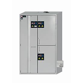 Kombi-Sicherheitsschrank Typ 90 asecos K-PHOENIX Vol.2-90, Flügel- und Falttüren mit Schließ-Automatik, Front Lichtgrau, B 1197 x T 617 x H 1969 mm